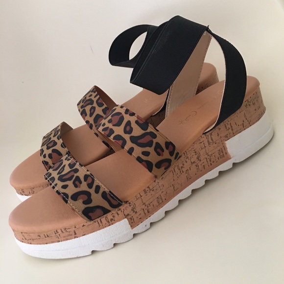 Animal Print Platform Sandals Sz 11 - Picture 7 of 8
